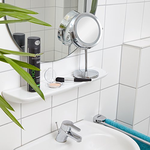 TROP Premium Kosmetik-Spiegel mit LED Beleuchtung und 5x Vergrößerung – – Make-Up Spiegel / Rasier-Spiegel / Reise-Spiegel / Illuminated Cosmetic Mirror / Make-up Mirror – mit 2 Jahren Geld-zurück-Garantie - 5