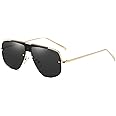 SHEEN KELLY Retro Oversized Pilot Sunglasses Metal Frame for Men Women Square SunGlasses Gold