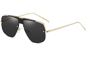 SHEEN KELLY Metallo Telaio Occhiali da sole Retro Semi-Rimless unisex vintage UV400 Grande quadro Piazza Specchio