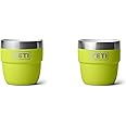 YETI Rambler 4 oz Stackable Cup, Stainless Steel, Vacuum Insulated Espresso/Coffee Cup, 2 Pack, Chartreuse