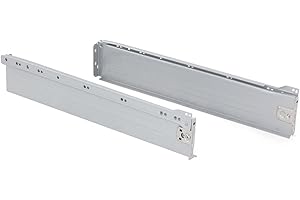 Emuca 3054125 Kit Tiroir/côtés en Métal/Glissières à Galets 86 x 500 mm Acier Peint Aluminium