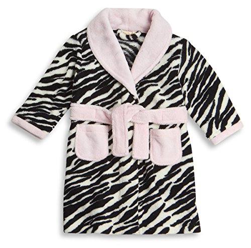 BABYTOWN Baby Girls Animal Print Micro Fleece Dressing Gown Robes Super Soft