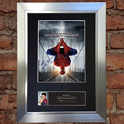 ANDREW GARFIELD Signed Autograph Mounted Photo Reproduction PRINT A4 Rare Perfect Birthday (297 x 210mm) #557 (Silver Frame)