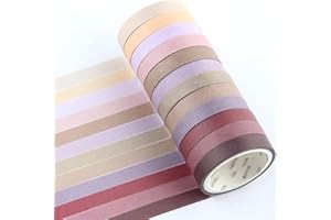 YUBX Washi Tape, 12 Rotoli Tape Decorativo Coprente per lavoretti di Fai da Te, diari, Biglietti, Schizzi (Red Small)