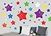 Childrens Colourful Stars - Pack of 46 - Repositionable Wall Art Vinyl Printed Stickers
