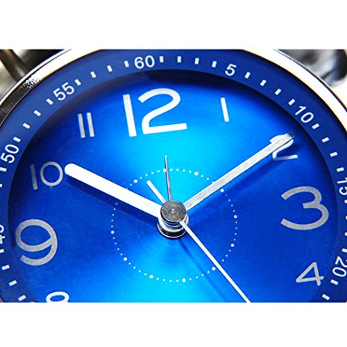 EgoEra® 4 “ Metall Zwilling Glocke Analoge Wecker Bettseite Quarzwecker laut Extrem, Blau - 3