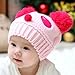 HuntGold Cute Baby Girl Boy Winter Warm Panda Shape Knitted Wool Crochet Beanie Hat Cap(pink)