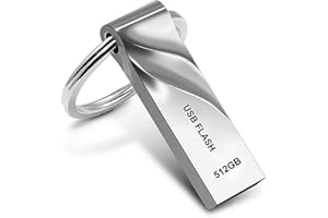 APIEMO USB Stick 512 GB Memory Stick USB 3.0 Waterproof Metal USB Flash Drive with Key Ring for Laptops/PCs/Computers Data Storage