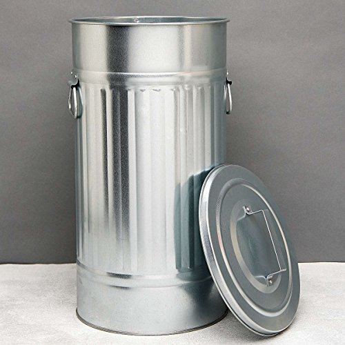 BUTLERS Zink Mülltonne ‚Oskar‘ – Behälter für Abfall, Wäsche, Spielzeug – 46l – - 2