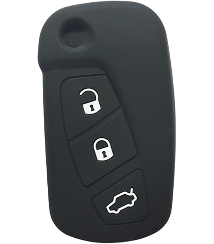 Autosleutelhoes siliconen beschermhoes roze compatibel met FORD Focus Fiesta Ecosport S-Max Kuga C-Max klapsleutel afstandsbediening