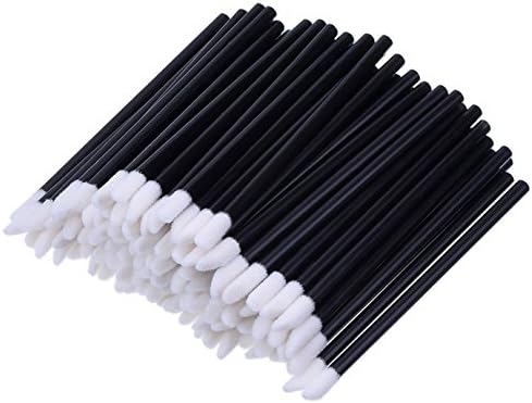 Mobengo 100 Pieces Disposable Lip Brushes Lipstick Gloss Wands Applicator Makeup Tool Kits