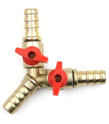 Valvola a sfera con raccordo filettato interno In ottone da 1/2 ''a filettatura esterna valvola interruttore a doppia usca con separazione dell'acqua uno In due  13