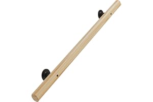 TAUODUYY Wooden Stair Handrails, Wall Mount Elderly & Children's Railings, Against The Wall Safety Grab Bar Kit, Non-Slip Banister with Brackets, for Home/Hospitals/Bathroom (Wood, 50cm)