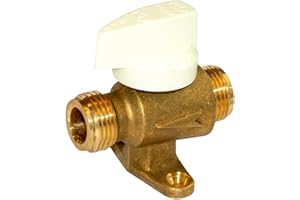 DIPRA - Vanne Gaz Naturel Mâle/Mâle 15/21 – Filetage Entrée et Sortie M 15/21 – Certifié NF