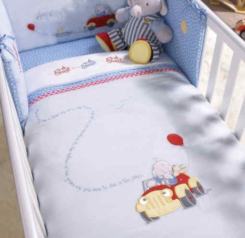 Izziwotnot Humphrey's Corner Little Red Car 5 Piece Coverlet Bedding Bale, Cot/Cot Bed