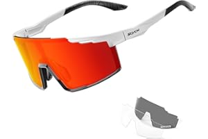 SCVCN Gafas de Ciclismo Polarizadas Hombre con 3 Lentes Intercambiables TR90 Gafas de Sol Deportivas Mujeres Gafas Running MTB Bicicleta Gafas Bici