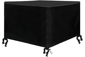 Osarke Housse Salon de Jardin Housse Table de Jardin Imperméable Bâche Salon de Jardin Housse Mobilier Jardin Extérieure Protection Meubles de Jardin Tissu Oxford 420D (123x123x74cm) - Noir
