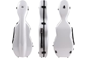 Yinfente Estuche para violín 4/4 de fibra de carbono mixta, tamaño completo, color blanco y negro (blanco)