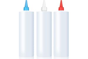 LAOJU Lot de 3 flacons pressoirs en plastique 500 ml bouchons alimentaires pour condiments de cuisine