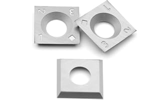 CDBP 14mm Cortador de inserto de torneado de madera de carburo, herramientas de torneado de madera, 14 x 2,0 mm-30 ° Forma cuadrada, paquete de 3