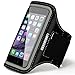 Produktbild Sport Armband , Ubegood Armband Hülle Case mit Kopfhöreranschluss und Schlüsselhalter / Sport Sweatproof Armhalter Etui für iPhone 6s/6/5s , Galaxy S6 edge / S6 /S7 oder bis zu 5 Zoll (Schwarz)