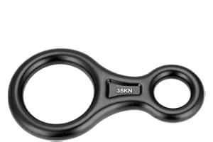 Tbest Anillo de Escalada Rappel 8, 35KN Escalada Descendente Anillo de Rappel Escalada Descenso Figura Aleación de Aluminio Anillo Descensor Cuerda Rappel de Rescate de Escalada al Aire Libre(Negro)