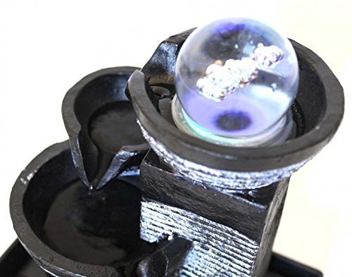 Zimmerbrunnen, Dekobrunnen, LED Farbwechsel mit Glaskugel, FoPot 10466 - 3