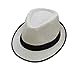 Produktbild Venmo Unisex Männer Frauen Strand Strohhut Jazz Trilby Fedorahut Gangstermütze Sommerhut Panama Sonnenhut Webart Stroh Hut mit Sonnenschutz Hats 56-58cm (Black)