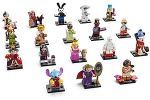 LEGO 71038 Minifigures Disney 100, 1 des 18 Personnages à Collectionner, Sachet Mystère avec Jouet à Construire avec Mickey Mouse, Stitch, Mulan et d'autres (1 Minifigurine au Hasard)