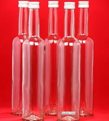 SLK GmbH Lot de 10 bouteilles en verre 500 ml vides à remplir soi-même de vin, jus de fruits, liqueur, eau-de-vie, vinaigre ou huile Fermeture vissée31 cm 0,5 l slkfactory