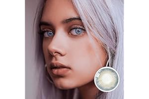 BIO-ESSENCE Pack Lentillas de Hidrogel blandas 1 par Lentes de contacto color gris sin graduación. Duración: 12 meses. Incluye de regalo estuche y 10ml de solución. Color Azul Grisáceo