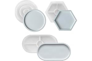 Livdouyu 3 Stücke Silikonform Tablett, Epoxid Untersetzer Formen Haus Dekoration für DIY Resin Art Teetablett Obsttablett Kunsthandwerk