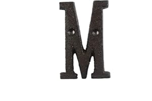 Ausuky, lettere dell'alfabeto rétro in ghisa, lettere dell'alfabeto, numeri per indirizzi, porta, bar, decorazione da parete dalla A alla Z, da 0 a 9, medium