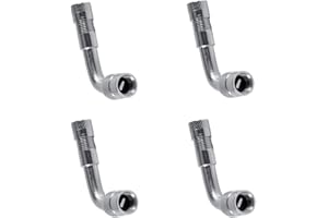 AOFAN 90 Grad Reifenventil Verlängerung Adapter Universal Extender Set für Auto Fahrrad Motorrad Scooter(Silber) 4 STK.