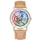 Luckhome Uhr Ultradünne Armbanduhren Klassische Kalender Datum Fenster Für Business Casual Mode Kleid Leder Band Frau Analog Quarz Runde Armbanduhr Uhren Neuer Trend Gürteluhr(Beige)