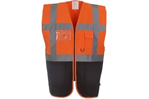 Expert Workwear Coloured Hi Vis Executive Vest High Viz Vests Zip with Pockets - 27 Colours