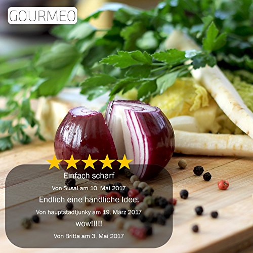 GOURMEO 3-Stufen Profi Messerschärfer für Edelstahl- und Keramik-Messer mit geraden Klingen | für alle Größen, ohne Strom, ergonomisches Design | mit 2 Jahren Zufriedenheitsgarantie | Messer-Schleifer, Knife Sharpener, Scheren-Schleifer, Schleif-System - 5