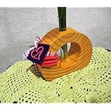 Phiolenvase mit Massivem Douglasienholz als Träger