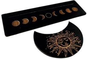Starnearby Porte-Cartes de Tarot, Support de Cartes de Tarot en Forme de Lune, Support d'Autel de Tarot, Présentoirs en Bois pour Outils de Divination de Sorcière Majic Décor Cérémonial
