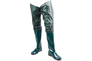 Sanfiyya de Pesca en Cadera, Bota de Cadera Liviana, Pantalones de PVC Impermeables sin Deslizamiento con Botas de Hebilla, Bota de Caza de Pesca para Hombres y Mujeres