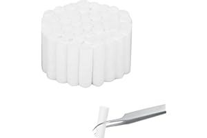 NANGILO 50PCS Cotton Wool Roll,Cotton Balls Roll,Cotton Wool Roll Large,Dental Cotton Rolls for Teeth Natural Cotton,Versatile Nose Plugs for Teeth and More During Scaling,Fillings,Mouth Swabs Extractions