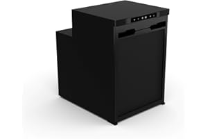 NOMAD Campervan Fridge Freezer CR50X 12/24V Integrated Refrigerator 43.4L Digital Control Panel Night Mode Reversible Door Battery Protection Ideal for Campervans Motorhomes Boats Energy Class E Black