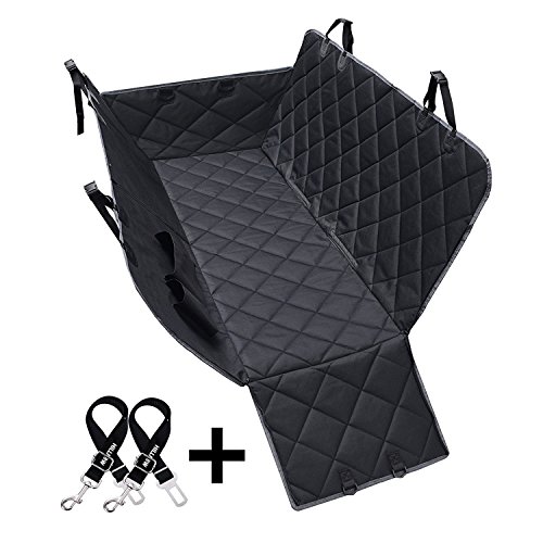 Coperture del sedile del cane del HILLPOW, coperture impermeabili dell'animale domestico dell'animale domestico 600D con 2 cinghie del sedile del cane e zip e tasca