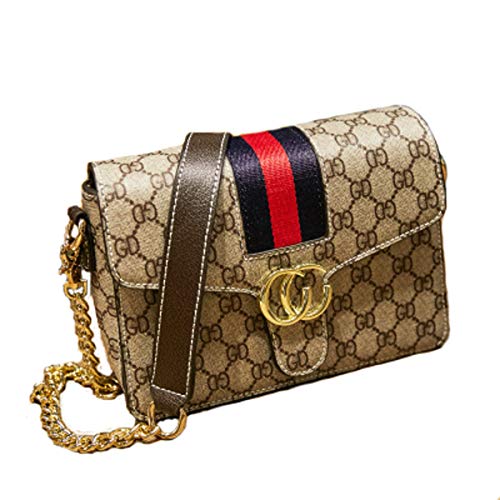 Preisvergleich Produktbild Kleine Tasche weibliche 2019 neue Gezeitenlederhandtaschen arbeiten wilde Schulterbeutelkette kleine Tasche Kuriertasche um (Coffee color, 22 × 8 × 16cm)