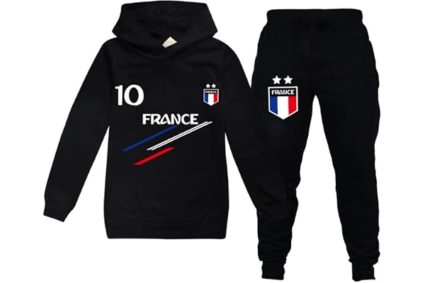 Jogging Enfant De Football France 2 étoiles Sweats à Capuche Survêtements garçon Ensembles de Sport