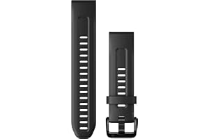 QuickFit Klockarmband 20mm, Black | Officiellt Garmin-klockarmband, 20 mm, kompatibelt med utvalda fenix, instinkt, epix, daglig användning, robust