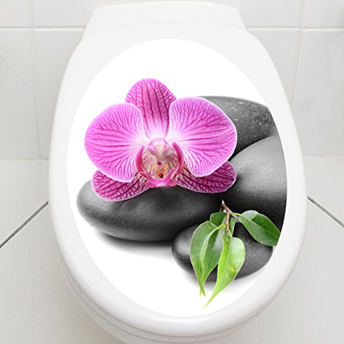 Wandkings WC Sticker „Orchidee“ Deckel Aufkleber 30 x 40 cm - 2