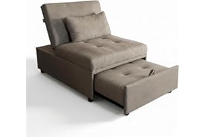 MAKA CHANGE YOUR LIFE QUALITY MAKA Poltrona Letto Singolo con Materasso Alto – Pouf Letto Singolo Trasformabile, Divano Letto 1 Posto Reclinabile con Cuscino Sfoderabile, Poltrona Pieghevole Salvaspazio 191x79x90 cm (Tortora)