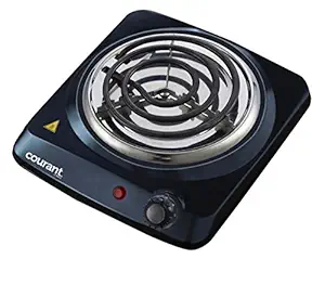 Courant Electric Burner, Single Buffet Countertop Hotplate, 1000W Portable Cooktop, Black