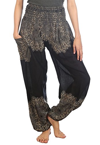 LofbazLofbaz Damen Boho Haremshose Festival Outfit Sommerhose Leicht Yogahose Pumphose Hippie Hose Kleidung Sommer Hosen